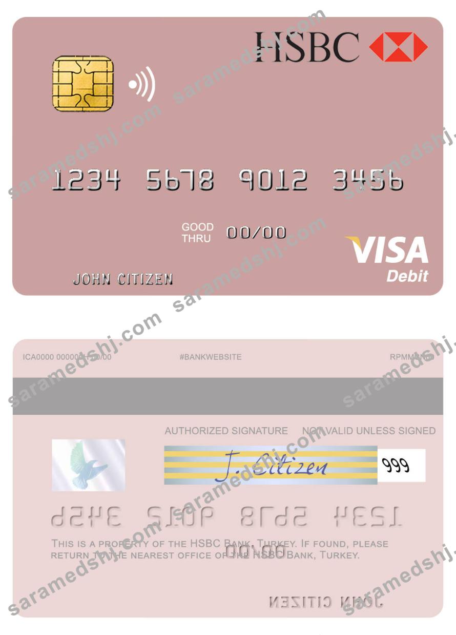 Turkey HSBC Bank visa debit card